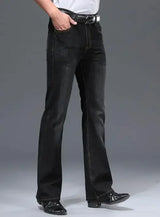 Men's Flared Jeans with Mid-Rise Waist