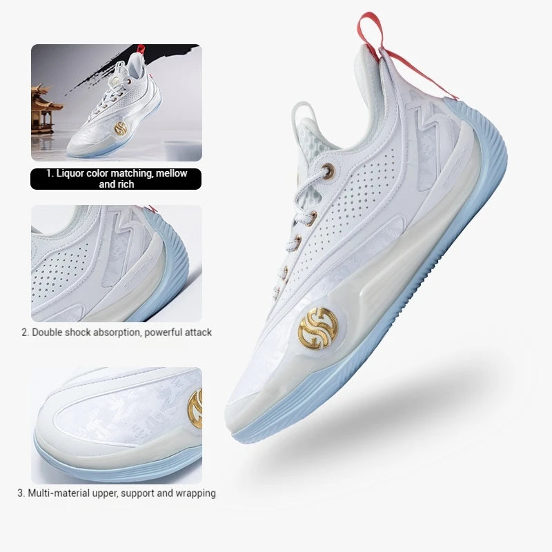 361 Degrees ZEN VI PRM Men's Basketball Sports Shoes Middle-Top Combat Wear-Resistant Non-Slip Support Sneakers Male 672431102