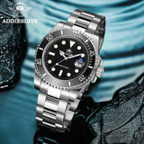 ADDIESDIVE NEW Luxury Men’s Quartz Watch 200M Diver Watch BGW9 Super Luminous Ceramic Bezel Stainless Steel Business Wristwatch