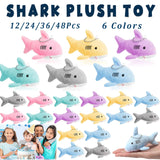 12-48Pcs Shark Plush Keychain Mini Stuffed Animal 3.94" Shark Party Favors Bulk Soft Tiny Shark Keychain Shark Backpack Keychain