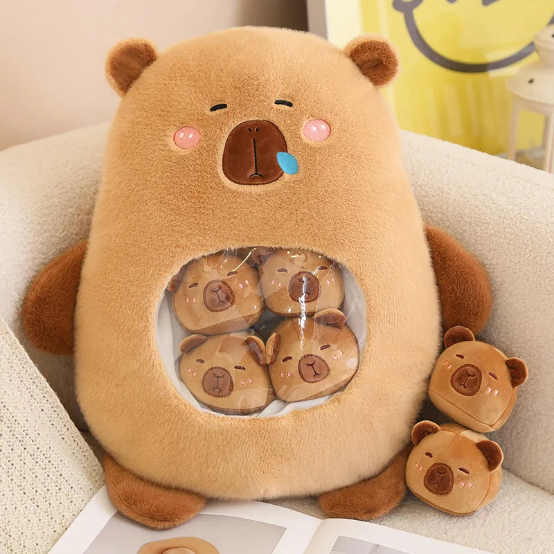 6Pcs Inside Cute capybara Plush Toys Accompany Toy Stuffed Animals Doll Toy Sleep Pillow Children Birthday Gift Home Decor