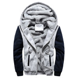 New Men's Hoodies Jacket Winter Thick Warm Fleece Zipper Hoodies Coat Casual Tracksuit Sportwear Male Sweatshirts M~ 5XL