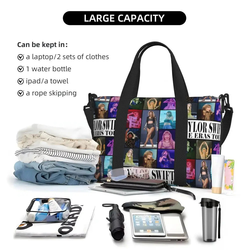 Custom The Eras Tour 1989 Taylor's Swift's American Pop Singer Tote Bag Women Large Capacity Beach Gym Travel Bags
