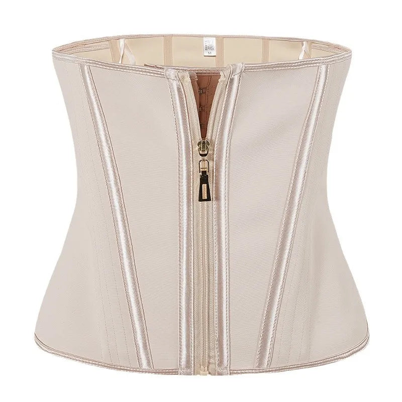 Premium Latex Waist Trainer Belt with Zipper – High Compression Body Shaper