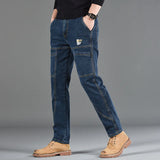 Men’s Fashion Print Straight-Cut Jeans