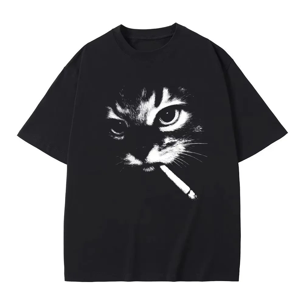 T Shirt for Men 2025 100% Cotton Gym Sports Y2K Clothing High Quality Tops Printed Summer Anime Graphic Four Seasons Casual