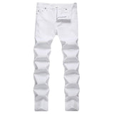 Men Classic Pure Black Jeans All Match Stretch Denim Pants Casual Plus Size Slim Straight Trousers