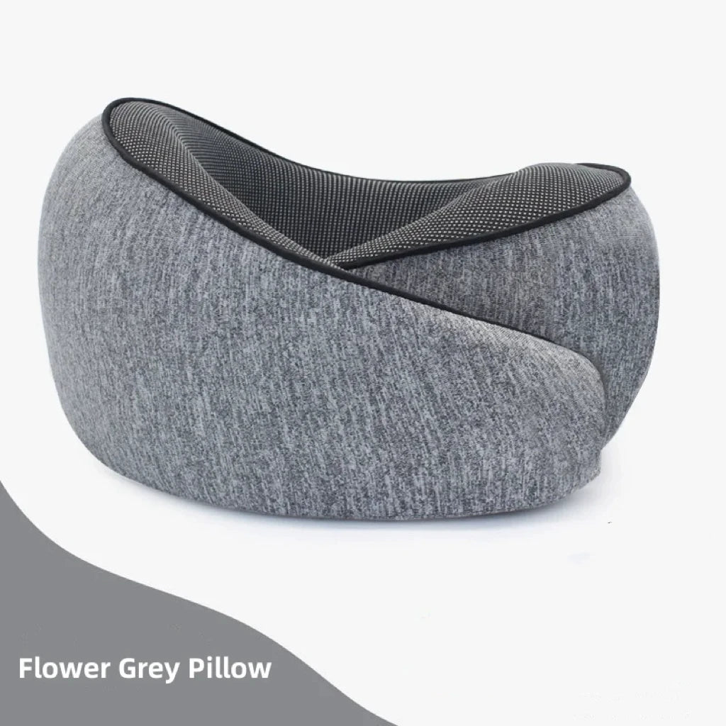 Memory Foam U-Shape Travel Neck Pillow – Snail Design