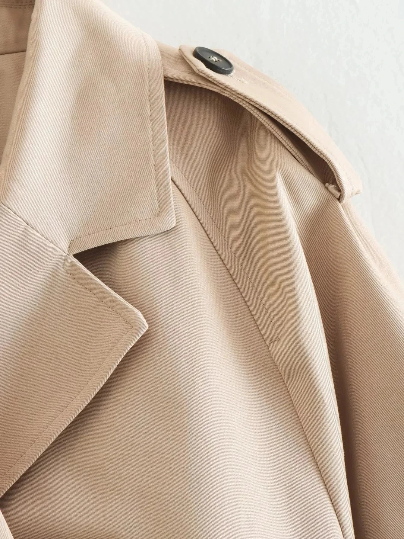 Belted Cropped Trench Jacket