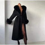 Faux Fur Patchwork Woolen Overcoat