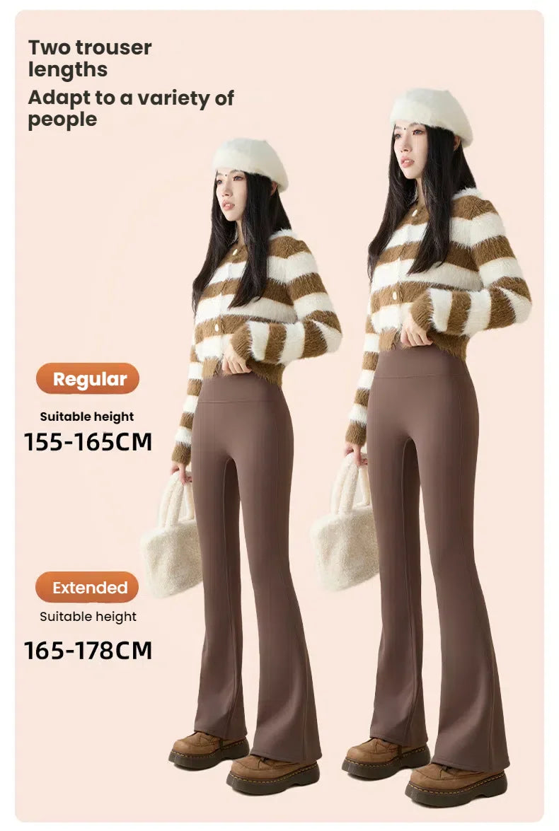 Women's Fleece-Lined High Waist Flare Leggings