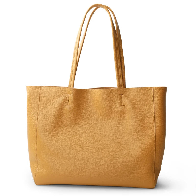 Bag Women 2022 New Summer Genuine Leather Tote Female Casual Fashion Simple Underarm Shoulder Bag Large Capacity Shopper Handbag
