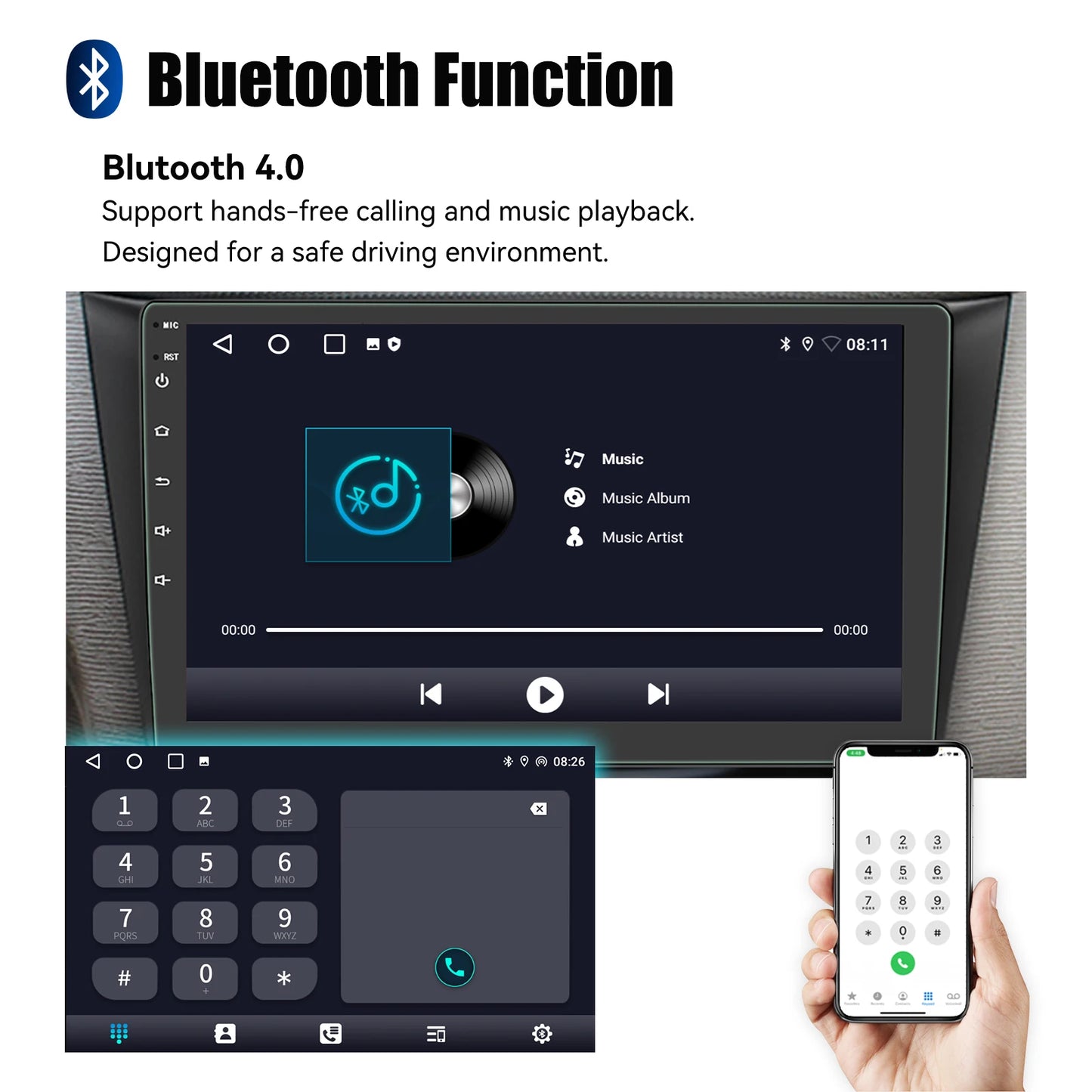 ESSGOO 7"/9"/10" Double Din Car Stereo | Android 14 | CarPlay & Auto