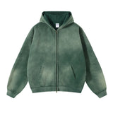 Men’s Oversized Tie-Dye Fleece Zip-Up Hoodie