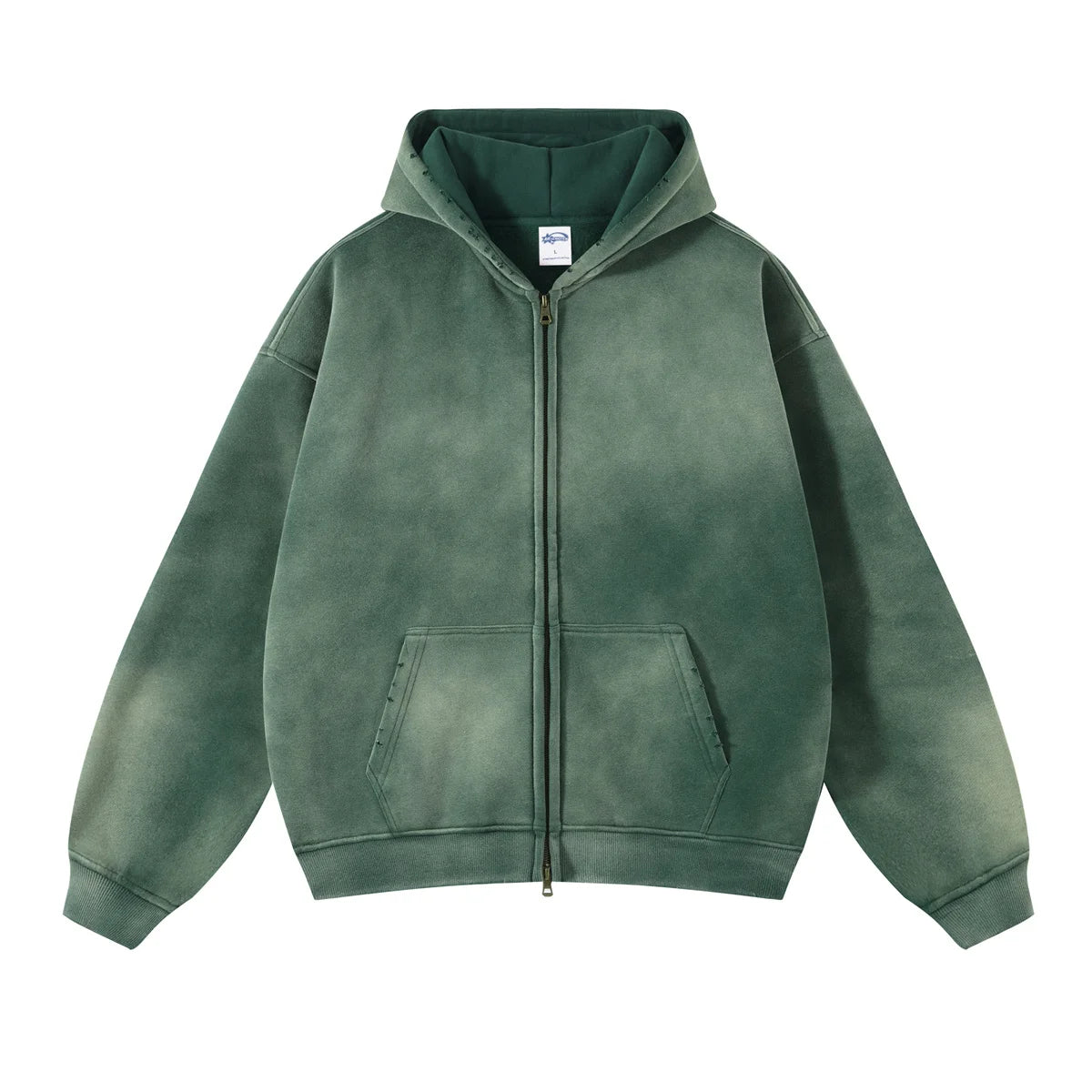 Men’s Oversized Tie-Dye Fleece Zip-Up Hoodie