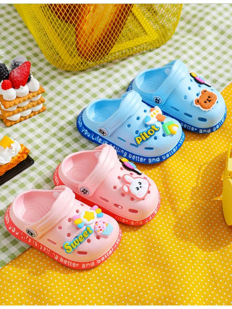 Cartoon Kids’ Summer Garden Clogs