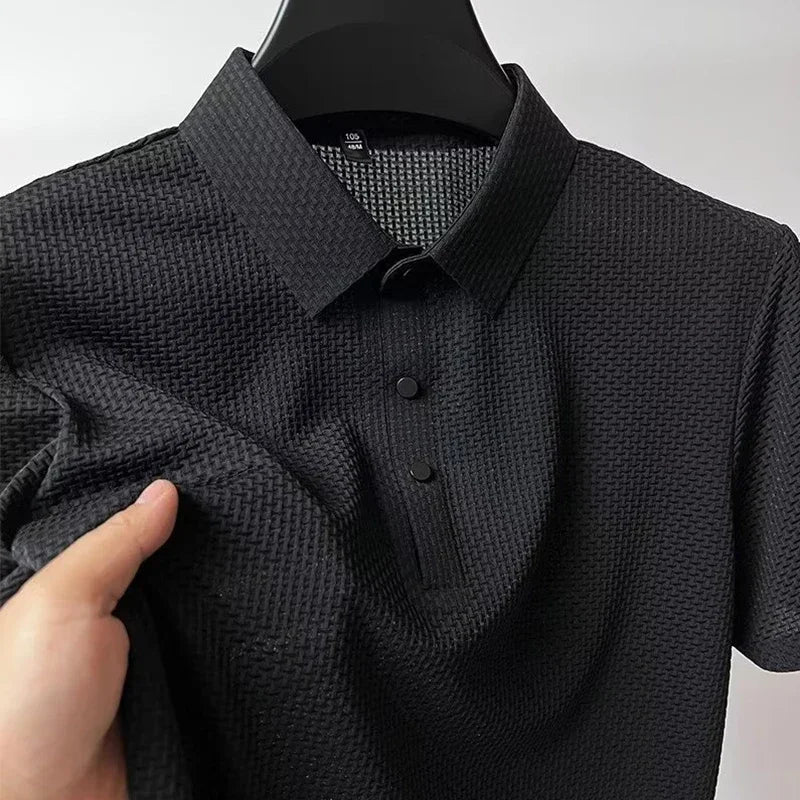 Men's Solid Color Polo Shirt | Breathable Summer Business Casual