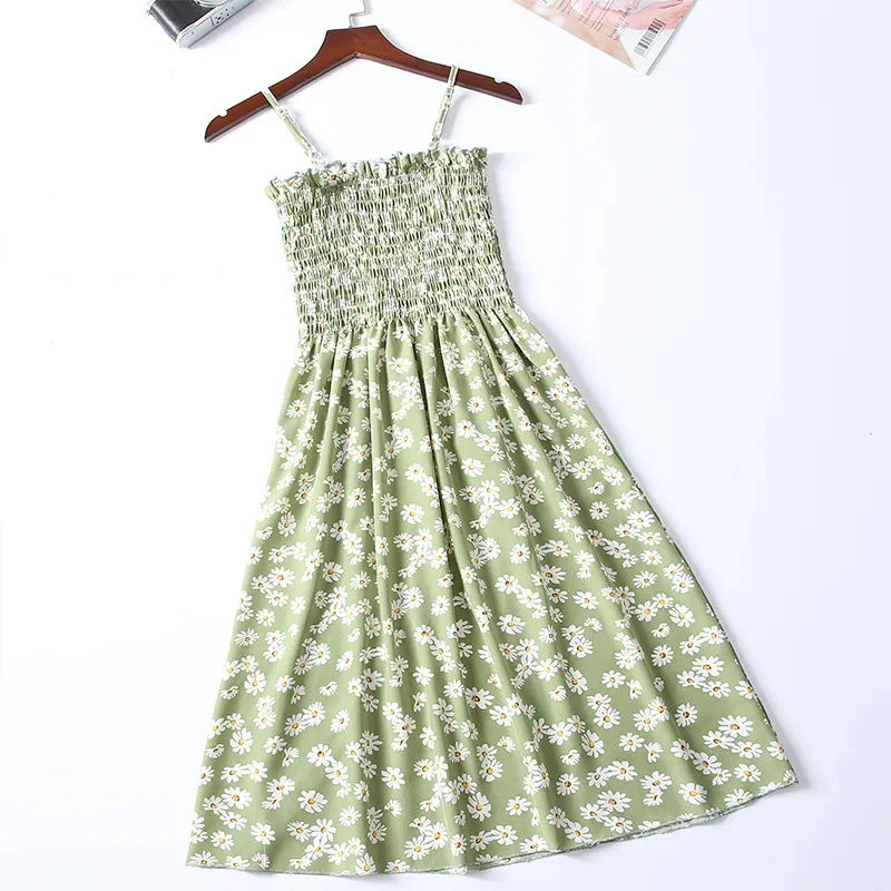 Summer Chiffon Spaghetti Strap Mini Dress
