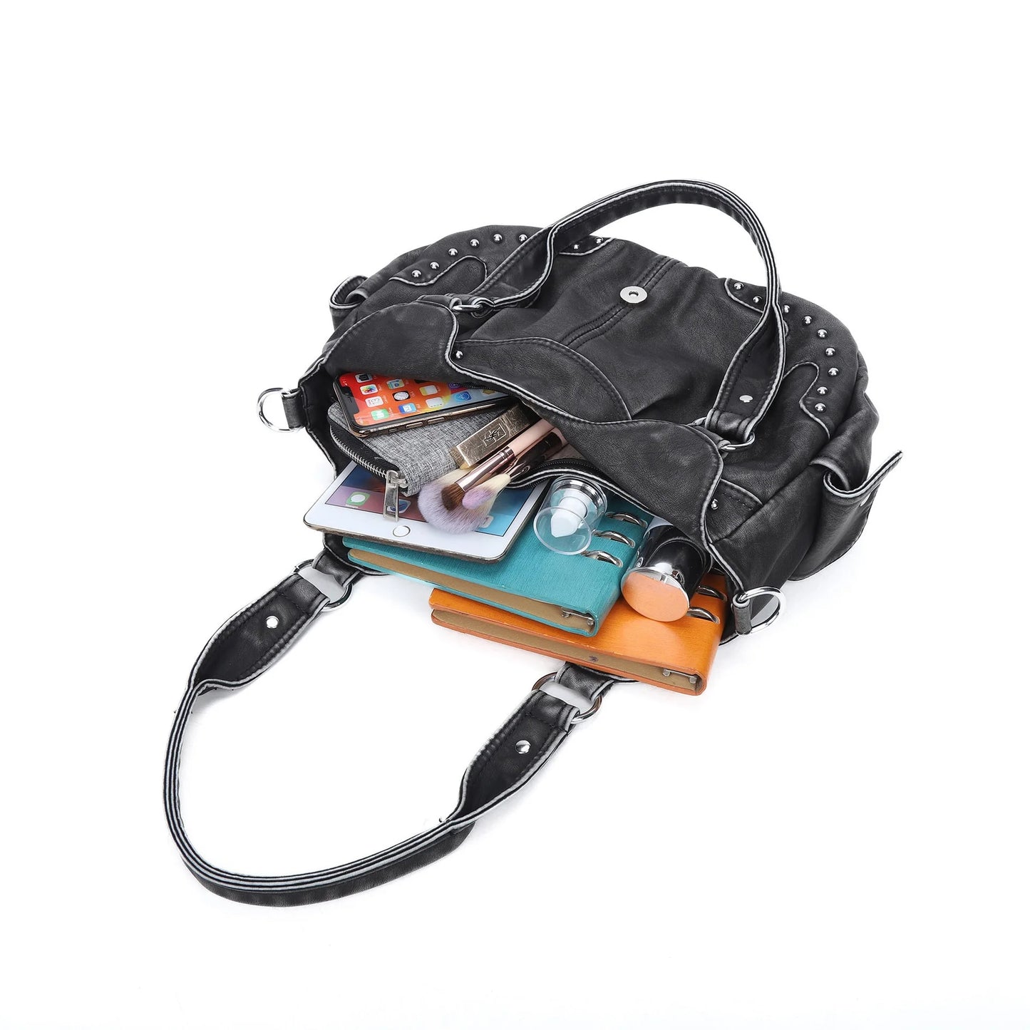 Women Handbag Leopard Top-handle Shoulder Bag PU Dumpling Pack Multi-pockets Shoulder Bags Phone Money Pack
