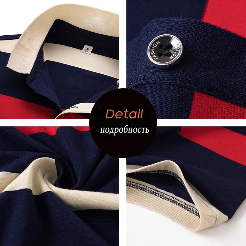 Men's Striped Cotton Polo Shirt | Casual Summer Style