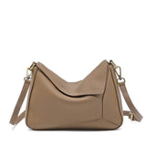 Pure 100% Cowhide Leather Women's Geometric Solid Color Shoulder Bag For Ladies Large Capacity Pillow Crossbody Handbag Luxury