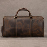 Natural Cowskin Travel Bags Waterproof Men's Leather Overnight Bag Handbag For Plane Luggage Men Male Weekend Bag Business 55cm