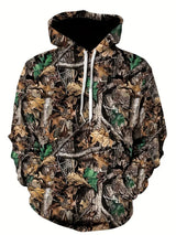 3D Leaf Camo Oversized Pullover Hoodie