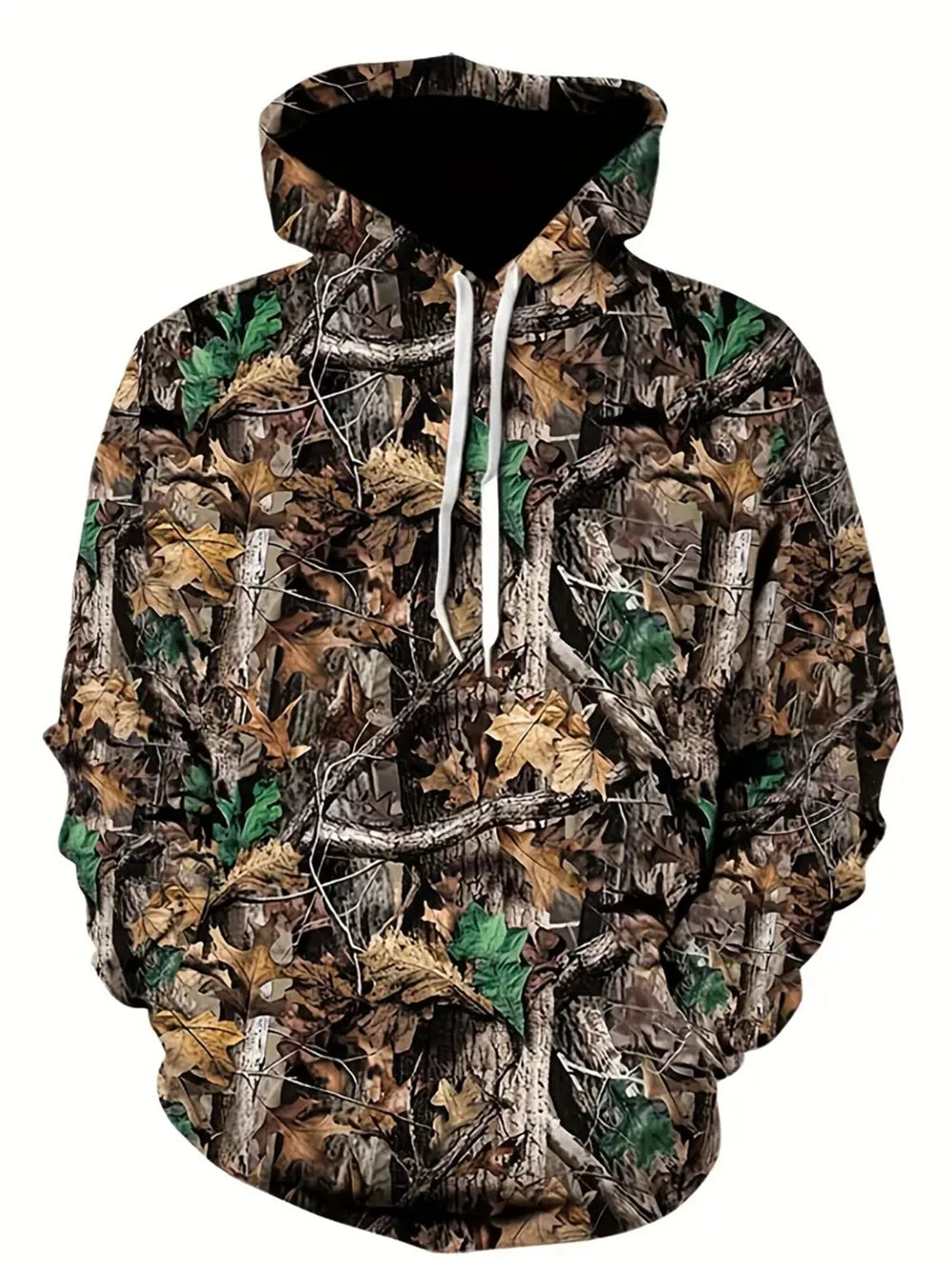 3D Leaf Camo Oversized Pullover Hoodie