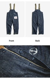 Maden Vintage Unisex Denim Overalls – Navy Baggy Fit