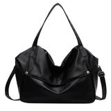 Large Capacity Solid Color Crossbody Shoulder Bag, Fashion Casual Versatile Shopper Tote Bag,Black/White Elegant Women Handbag