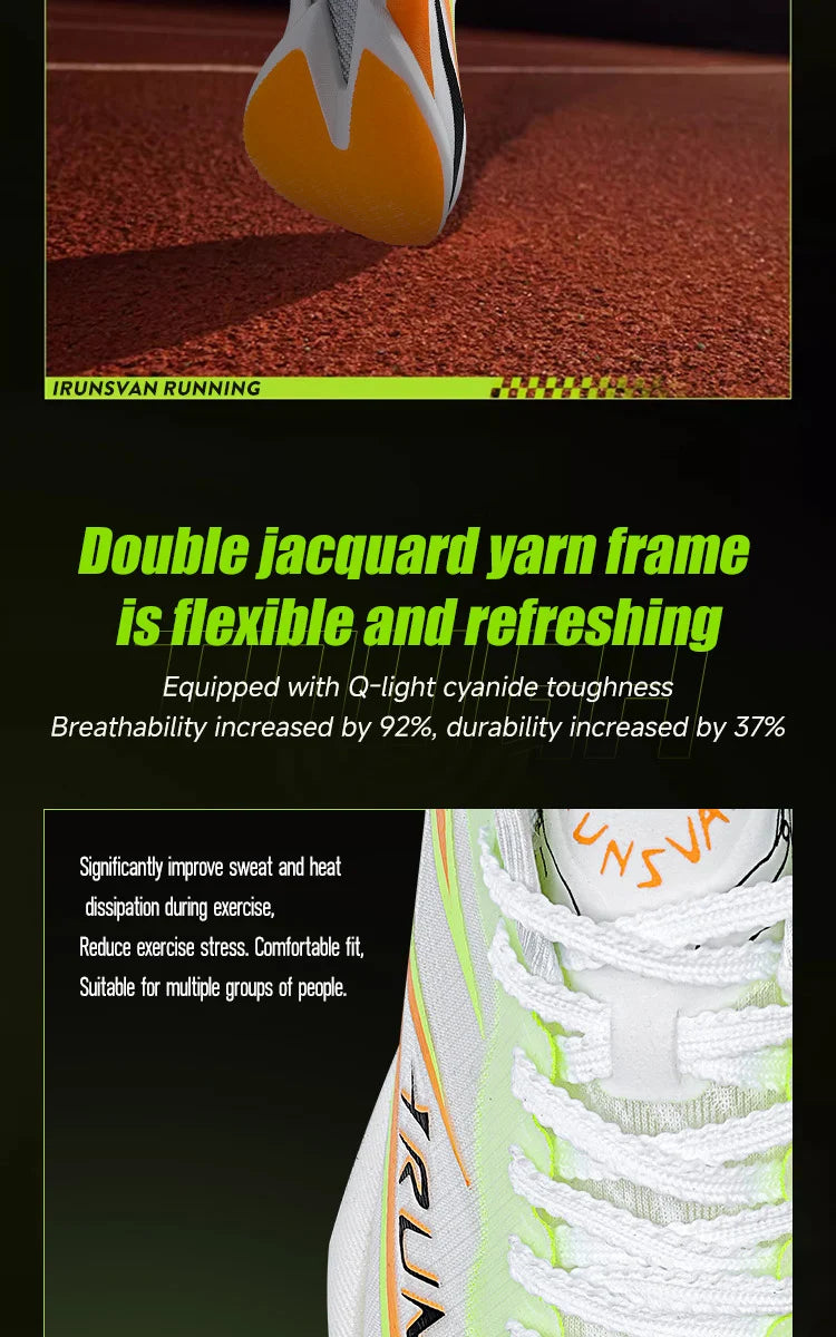 IRUNSVAN T800 Carbon Plate Running Shoes - Lightweight Racing Shoes for Men & Women - Marathon Training, Cushioned & Anti-Slip