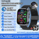 2026 New Accurate ECG Smart Watch Heart Health Analysis Blood analysis Blood Lipid Blood Pressure BT call Smart Watches For Men