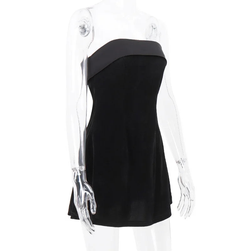 Chic Slash-Neck Backless Mini Dress | Elegant Evening & Party Wear