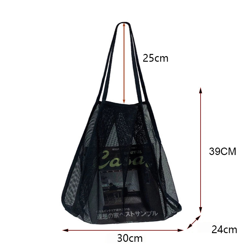 Women's Mesh Tote Bag for Beach & Shopping