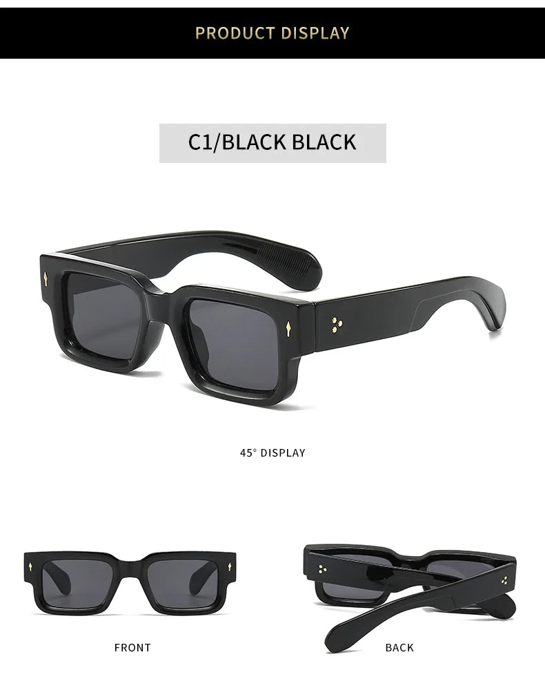 Retro Square Sunglasses – UV400 Luxury Shades