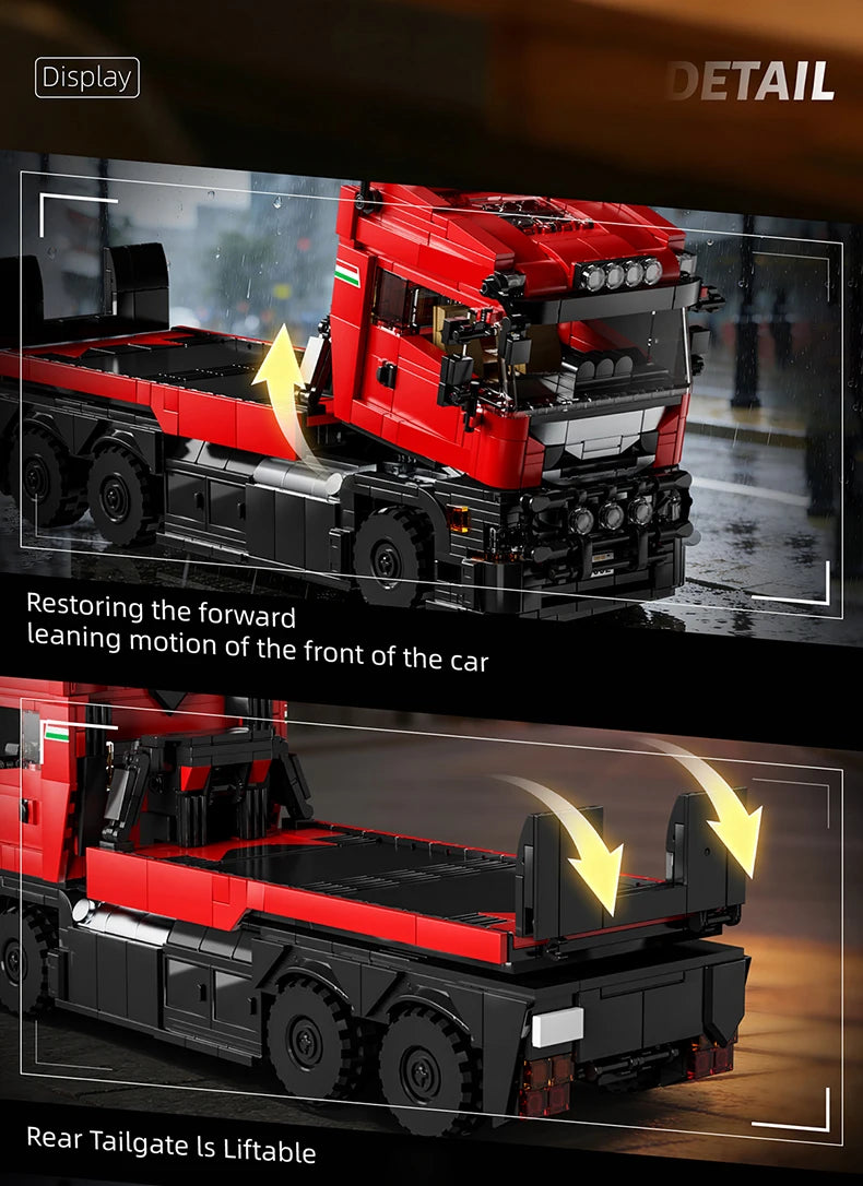 Technical Blocks Truck Sets Trailer Cars Transport Vehicle Creative MOC Building Toys Birthday Gifts Adult 1728Pcs Bricks Model