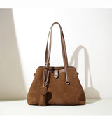 2025 New Suede Leather Crossbody Bag Unique Design Shoulder Pack Women Work Commuting Handbag Urban Beauty Box Tote Messenger