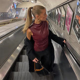 Y2K Vintage PU Leather Tank Top