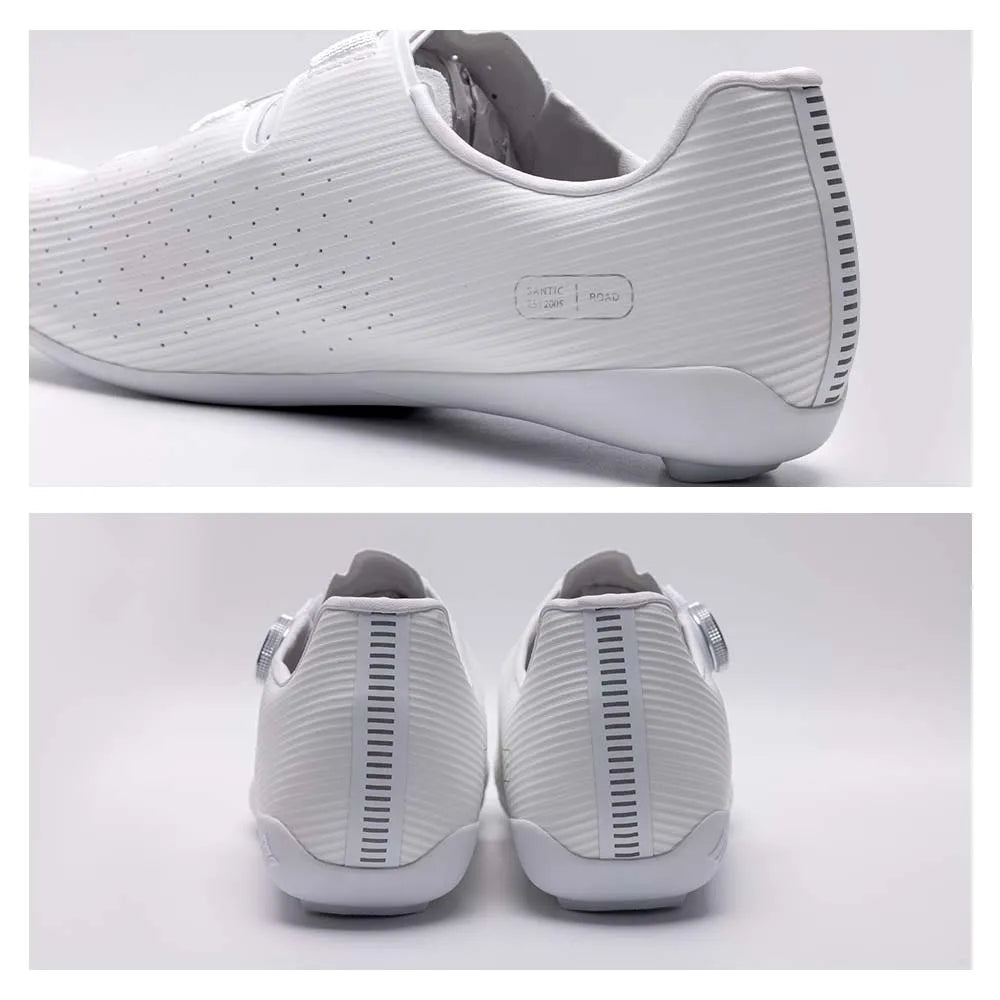 Santic Men Cycling Shoes Carbon Fiber Outsole Road Bike Shoes Women Breathable ATOP Reel Knob Lacing System WZS24043