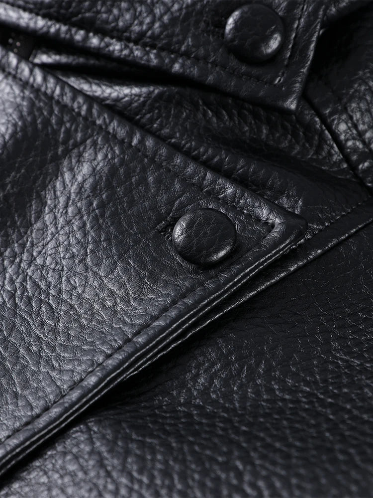 Chic Stand Collar Leather Jacket