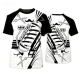 Men's Barber-Style Graphic Tee | Round Neck Short Sleeve