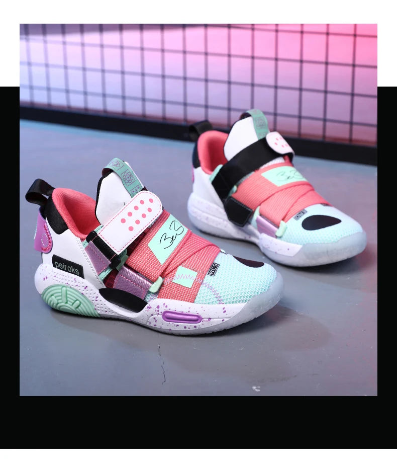 Kids' Pro-Grip Athletic Basketball Shoes