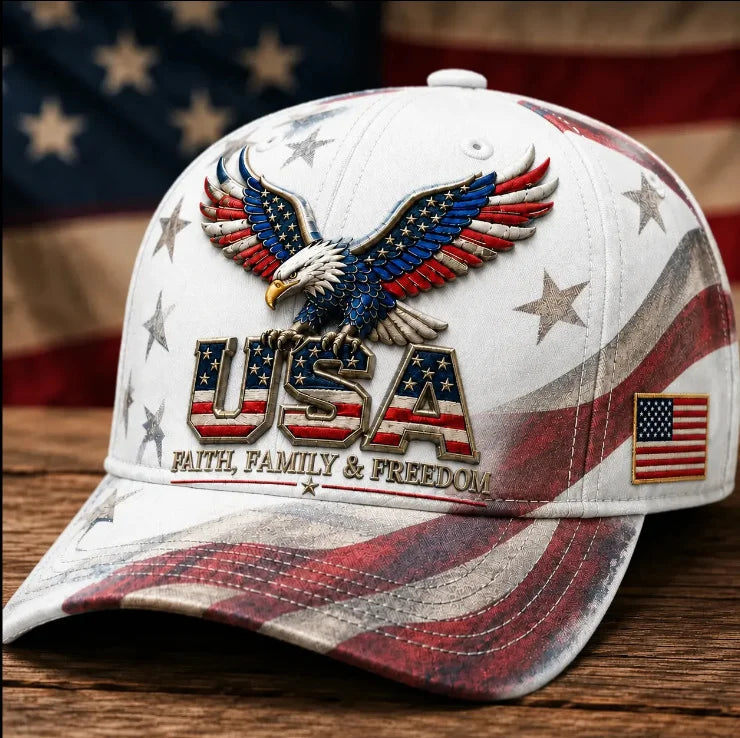 Unisex US Flag Embroidered Baseball Cap | Adjustable Mesh Hat
