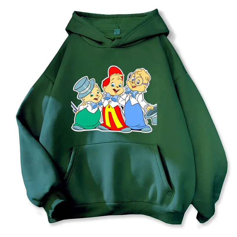 2026 Fashion Neutral Casual Sports Men's and Women's Hoodies Alvin Chipmunk Halloween Men's and Women's Hoodies Trendy Clothing