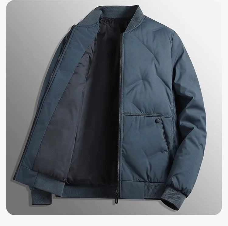 Men's Quilted Stand-Collar Zip Jacket | Warm & Relaxed Fit