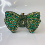 Elegant Rhinestone Bowtie Evening Bag Fashionable Luxurious Banquet Crystal Clutch Personalized Handbag Unique Diamond Party Bag