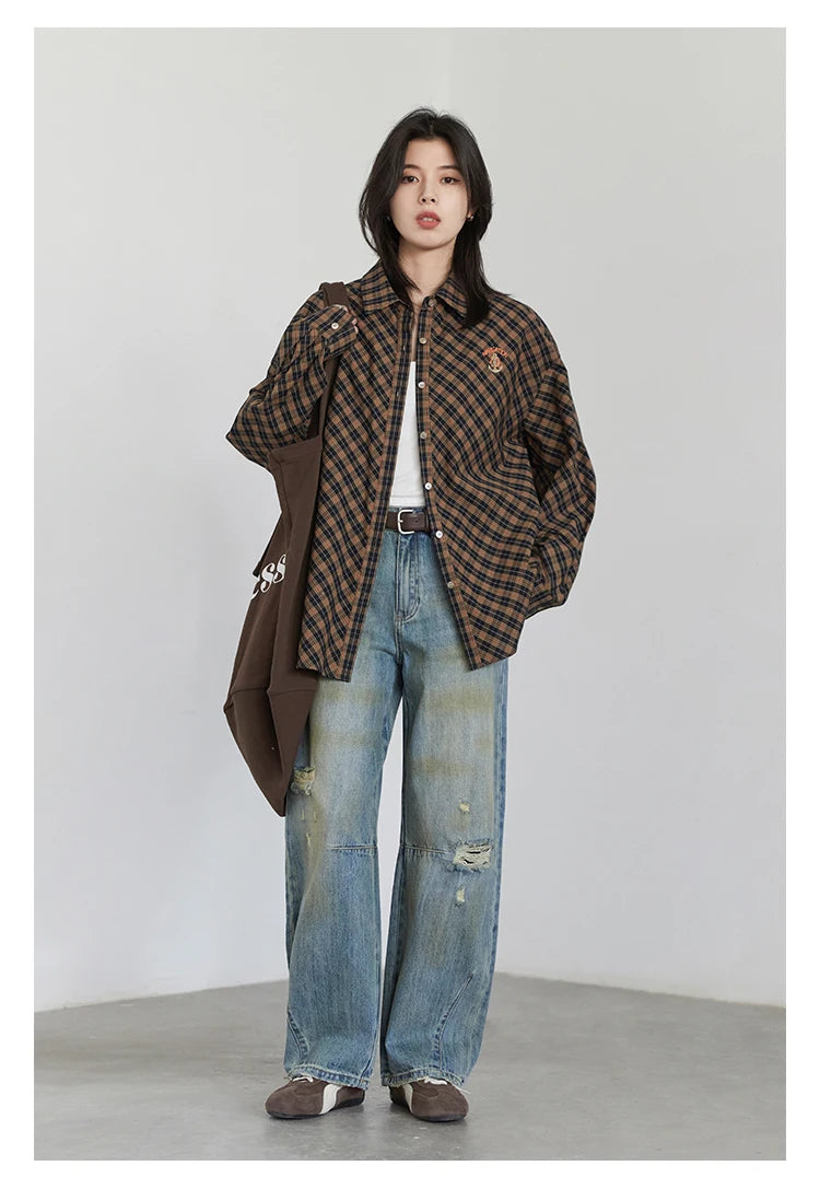 CHIC VEN Retro Women's Jeans Loose Casual  New High Waisted Wide Legs Denim Pant Female Trousers Spring Autumn 2025