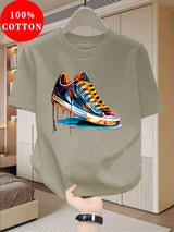 Men's Cotton Graffiti Print Relaxed Fit T-Shirt