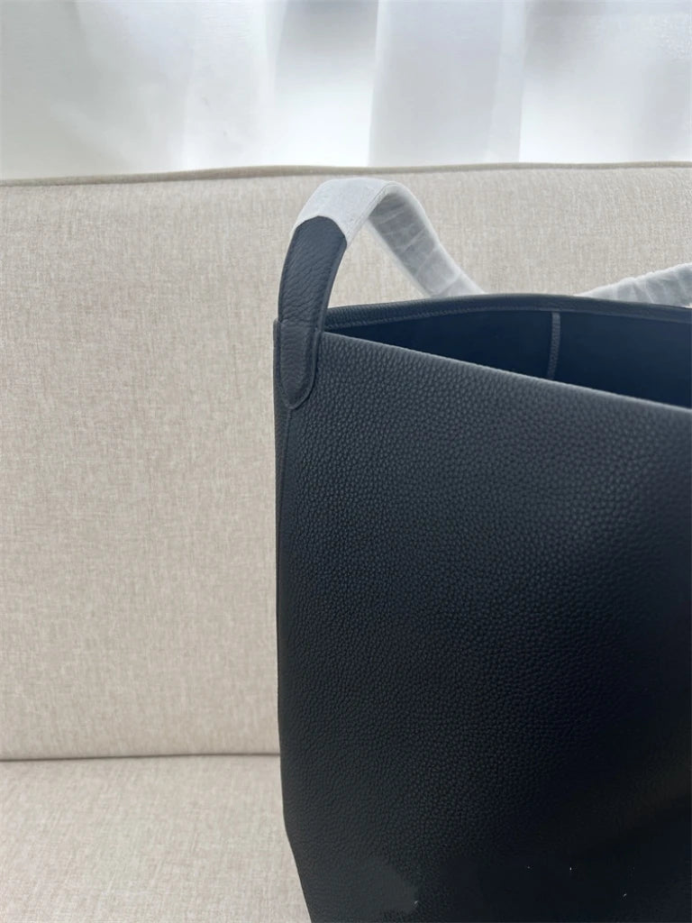 25 year new cowhide lychee pattern single shoulder commuting versatile large capacity bucket bag