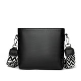 100% Genuine Leather Crossbody Bag Women Fashion Wide Strap Shoulder Bag Ladies Cowhide Messenger Bag Small Handbag and Purse